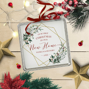 Grün zu unseren ersten Weihnachten in unserer neue Ornament Aus Metall