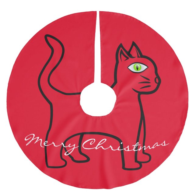 Grünauge Katzenschnecke Polyester Weihnachtsbaumdecke (Vorderseite)