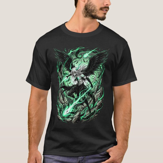 Grünäugiger blasser Espada Cuarta Arrancar Resurre T-Shirt (Vorderseite)