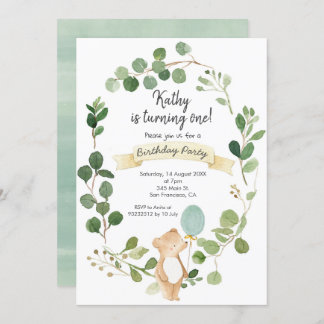 Grünbär Geburtstagsfeier Einladung