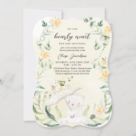 Grünbärengeschlecht - Neutral-Gelbe Babydusche I Einladung