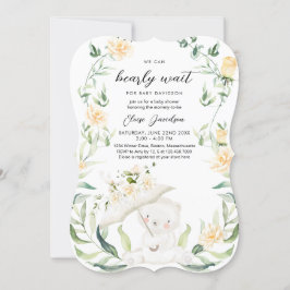 Grünbärengeschlecht - Neutral-Gelbe Babydusche I Einladung