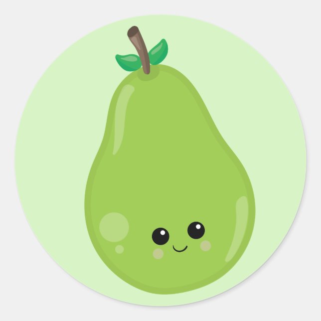 Grünbirne Runder Aufkleber (Vorderseite)