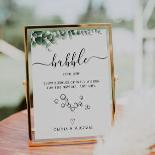 Grünblase absenden Zeichen, Hochzeit, Sockelschild