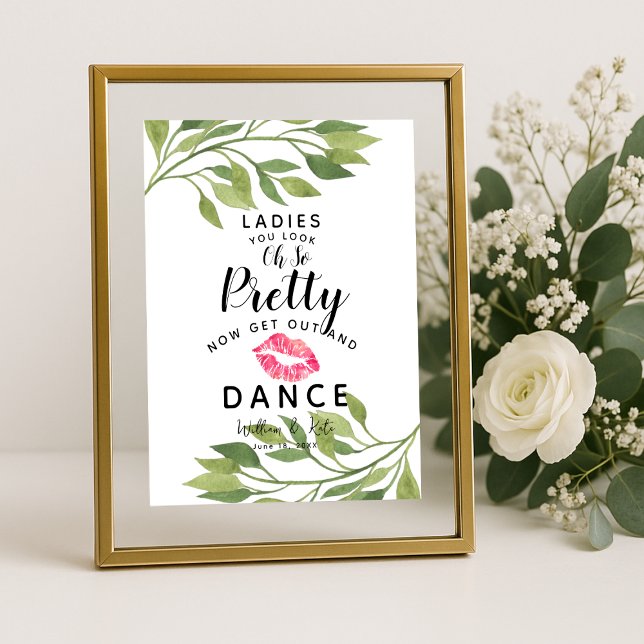 Grünblätterblättern Damen BATHROOM Hochzeitszeiche Poster (Von Creator hochgeladen)