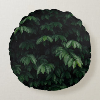 GRÜNBLÄTTERIGER BAUM RUNDES KISSEN
