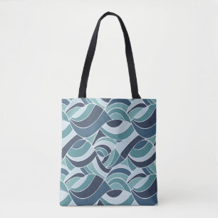 Grünblaue & Blaue Meereswellen-Schultertasche