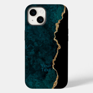 Grünblauer und goldener Achat Case-Mate iPhone 14 Hülle