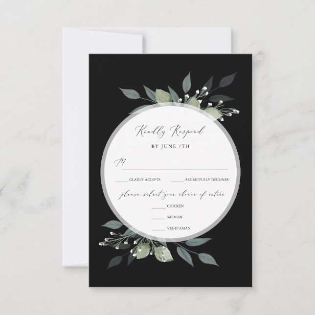 Grünbouquet RSVP Karte (Vorderseite)