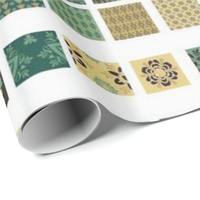 Grünbraun Geschenkpapier (Rolleneckpunkt)