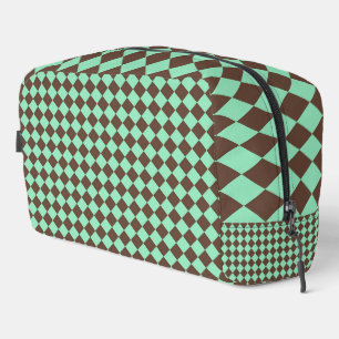 Grünbraun Karton Schachbrett Toilettenbeutel Waschbeutel