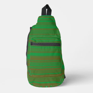 Grünbraune Streifen Crossbody Bag