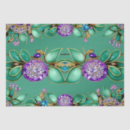 Grünbuch Blätter Lila Edelsteine-Tissue-Papier Seidenpapier