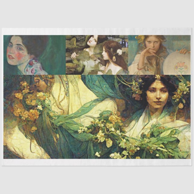 Grünbuch "Grüne Damen" Seidenpapier (Vorderseite)