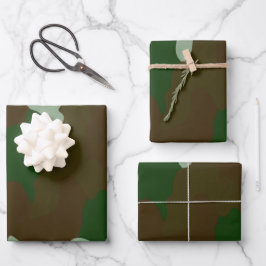 Grünbuch und BrownWrapping Paper für 3-Set-Camoufl Geschenkpapier Set