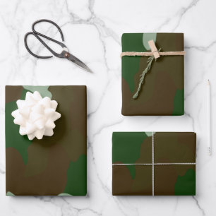 Grünbuch und BrownWrapping Paper für 3-Set-Camoufl Geschenkpapier Set