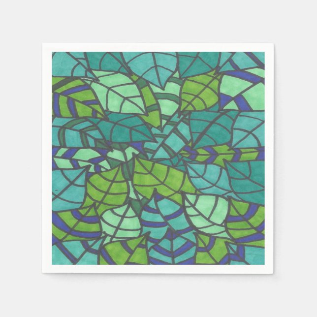 Grünbuch zu tropischen Blätter Teller Serviette (Vorderseite)