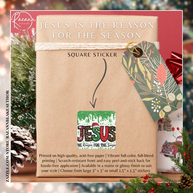 Grund für den Weihnachtsaufkleber der Jahreszeit Quadratischer Aufkleber (Von Creator hochgeladen)