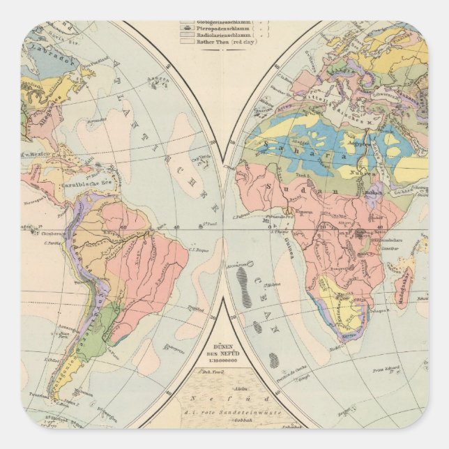 Grund u Boden - BodenAtlas-Karte Quadratischer Aufkleber (Vorderseite)