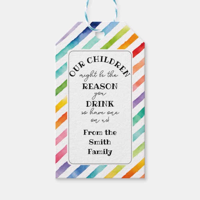 Grund, warum Sie Geschenkmarken für Lehrer trinken Geschenkanhänger (Vorderseite)