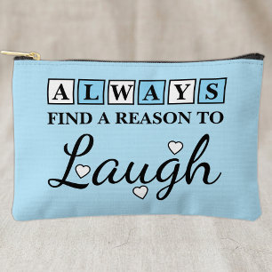 Grund zum Lachen weiß blau Zubehörtasche