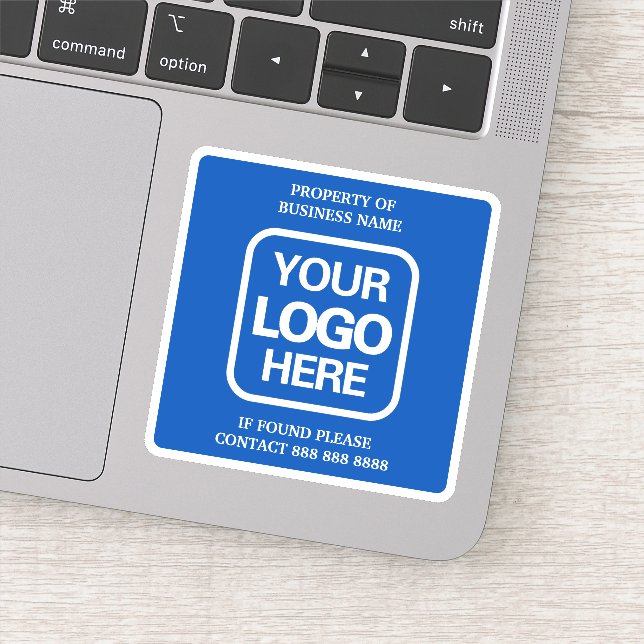 Grundbesitz für Unternehmen blau | Weißes Logo Aufkleber (Detail)