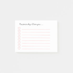 Gründe, warum ich dich Liebe habe.............. Post-it Klebezettel