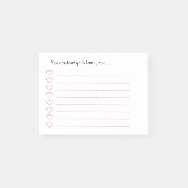 Gründe, warum ich dich Liebe habe.............. Post-it Klebezettel (Vorderseite)