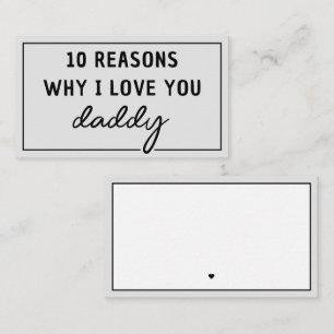 Gründe, warum ich dich Papa liebe Vatertag Cute Mitteilungskarte