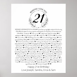 Gründe, warum ich dir das 21. GeburtstagsPoster Li Poster