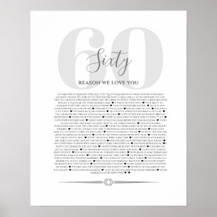 Gründe, warum wir dich lieben 90,80 70, 60, 50, Po Poster
