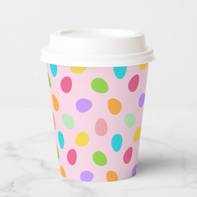 Grundeier rosa pappbecher (Vorderseite)