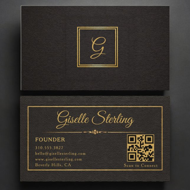 Gründer-Monogramm-QR-Code Visitenkarte (Von Creator hochgeladen)