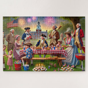 Gründerväter 4. Juli BBQ Patriotische Geschichte Puzzle