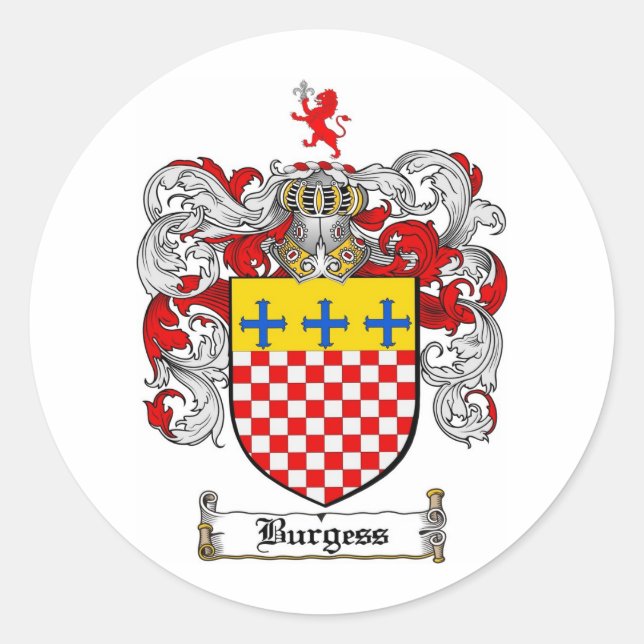 GRUNDFAMILIENWAPPEN - WAFFENKÜRZE RUNDER AUFKLEBER (Vorderseite)