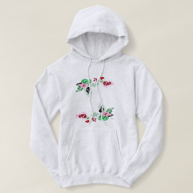 Grundierter Sweatshirt Wein mit Rose (Design vorne)