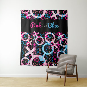 GRUNDLAGE DER REVEAL Pink oder Blue Baby Foto Op Wandteppich