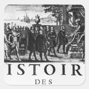 Grundlage durch Louis XIV, König von Frankreich Quadratischer Aufkleber