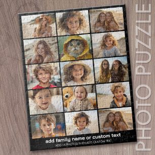 Grundlegende 15-Foto-Collage mit modernem Text Puzzle