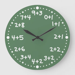 Grundlegende Addition Spaß mathematische Arithmeti Große Wanduhr