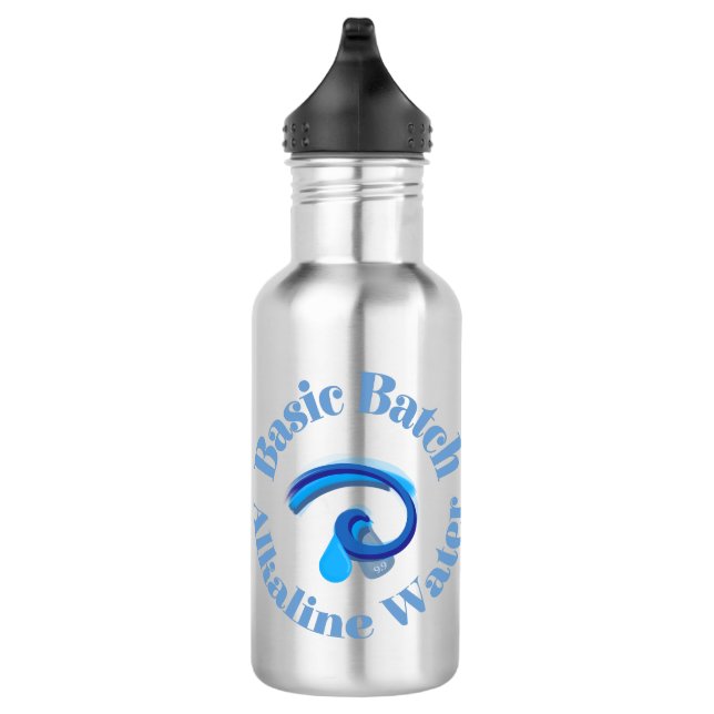 Grundlegende Batch-Alkali-Wasser-Grafik-Logo Edelstahlflasche (Rechts)