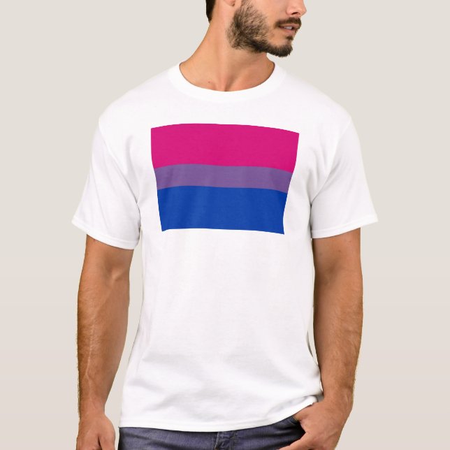 Grundlegende bisexuelle Flagge T-Shirt (Vorderseite)