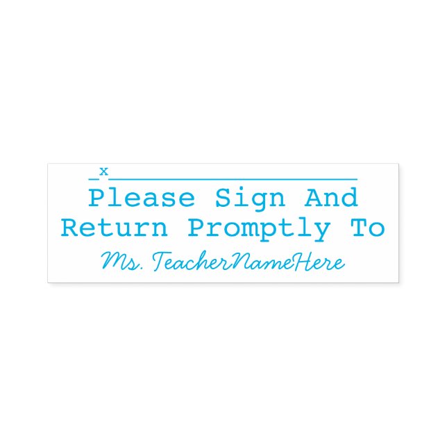 Grundlegende "Bitte unterschreiben und sofort zurü Permastempel (Design)