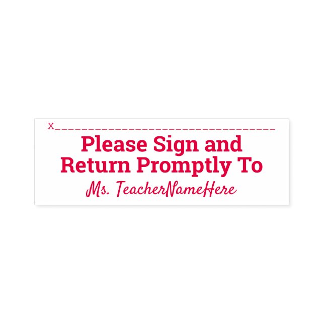 Grundlegende "Bitte unterschreiben und sofort zurü Permastempel (Design)