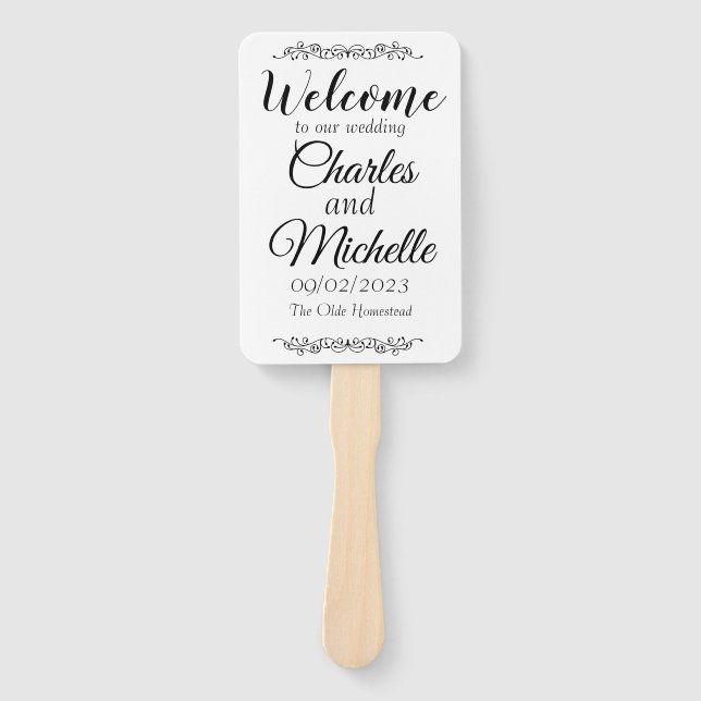 Grundlegende Blank-Hochzeitsprogramme Fächer (Vorderseite)