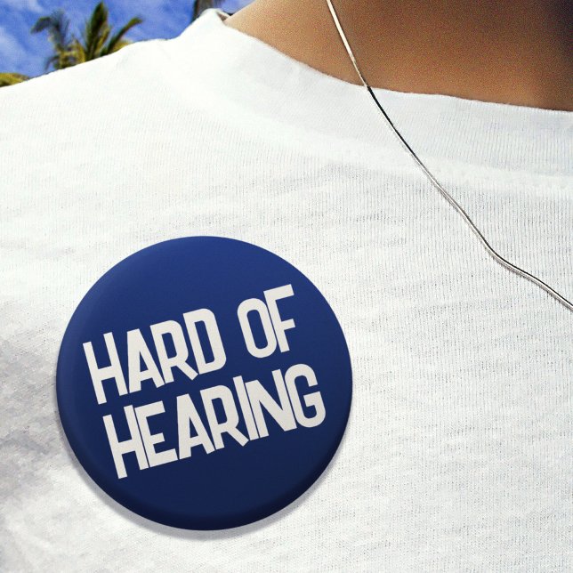 Grundlegende Blue Fun Buchstaben schwer zu hören Button (Basic Blue Fun Lettering Hard of Hearing Button)