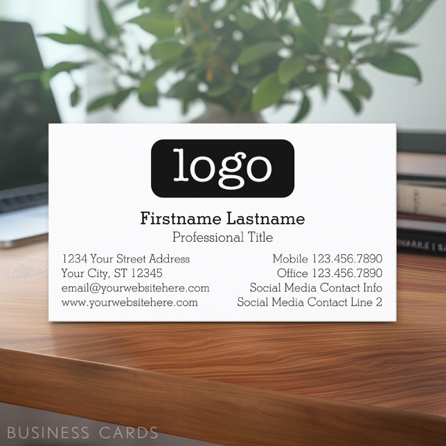 Grundlegende Firmendesign-Logos und Kontaktinforma Visitenkarte (Classic Design - Custom Business Cards)