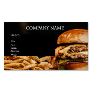 GRUNDLEGENDE GESCHÄFTSKARTENVORLAGE HAMBURGER MAGNETISCHE VISITENKARTE