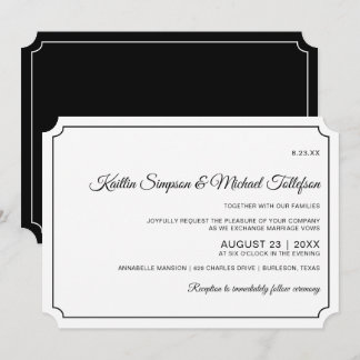 Grundlegende Grenz-Elegante Hochzeitseinladungen ( Einladung