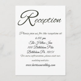 Grundlegende große R-Hochzeitsempfangskarte Begleitkarte